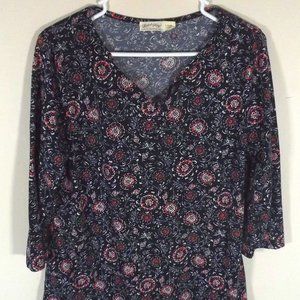 Black Floral Blouse Size L